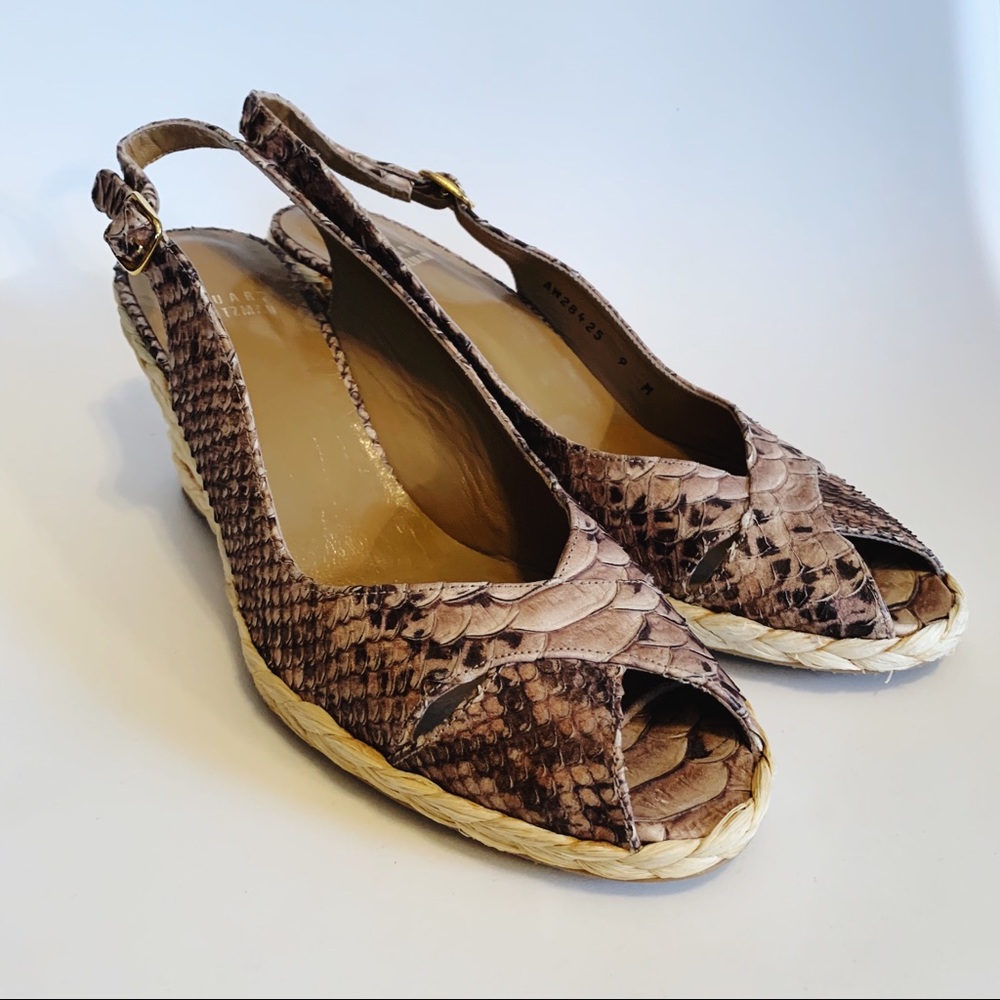 Stuart Weitzman Snakeskin Wedges